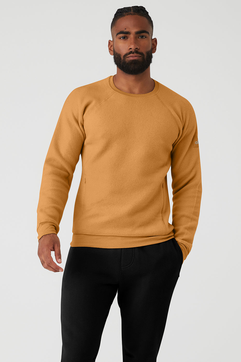 Apricot Orange Men's Alo Yoga Triumph Crew Neck Sweatshirts | VRZ-641390