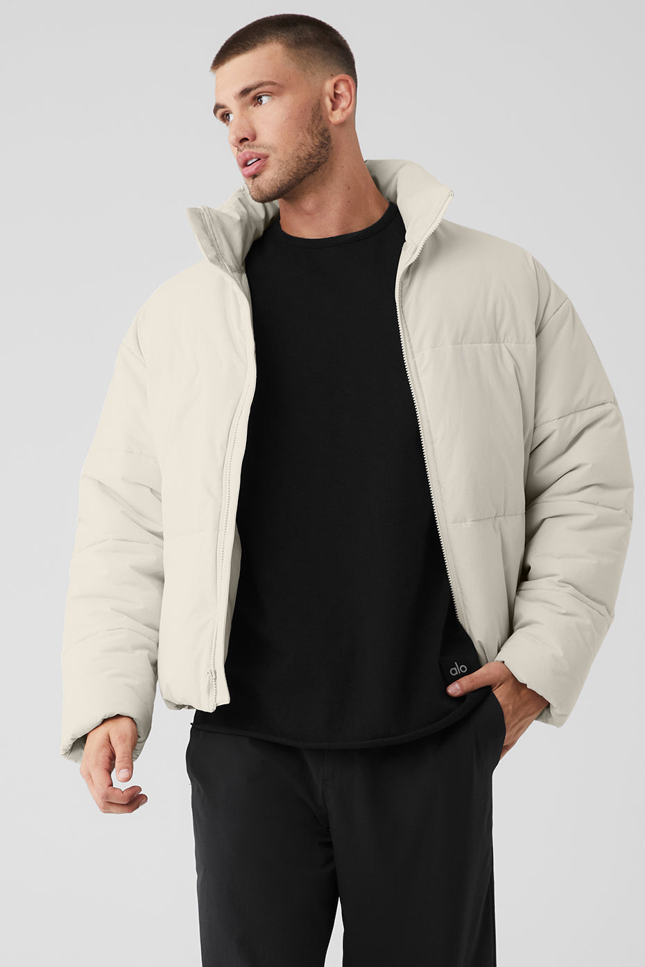 Beige Men's Alo Yoga Stretch Woven Street Puffer Jackets | HBP-218934