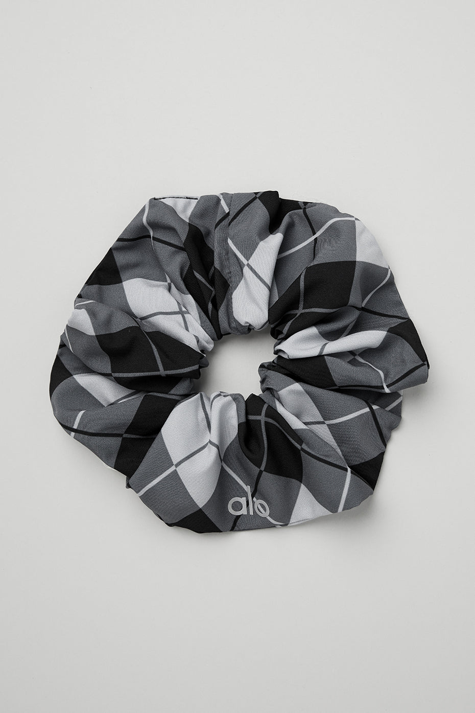 Black / Dark Grey Women's Alo Yoga Argyle Oversized Scrunchie Hair Accessories | FTK-659174
