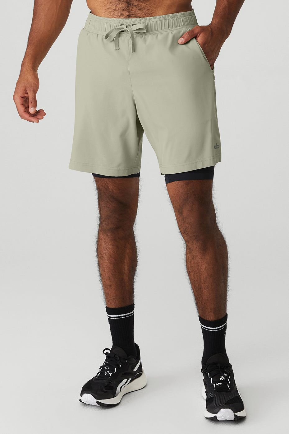 Black Men's Alo Yoga 7'' Unity 2 In 1 Shorts | LKU-618235