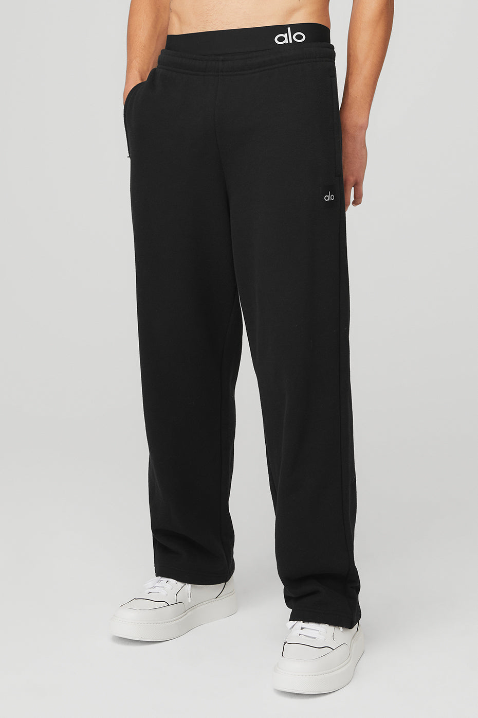 Black Men's Alo Yoga Renown Heavy Weight Sweatpants | NAM-263154