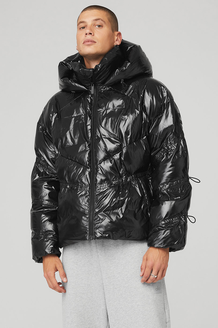 Black Men's Alo Yoga Stunner Puffer Jackets | VFU-382974