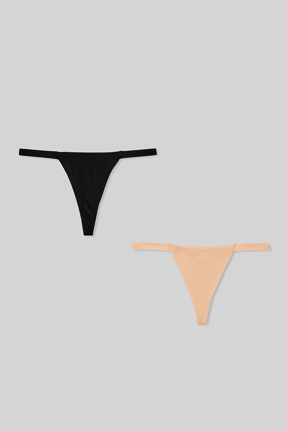 Black Women's Alo Yoga Airbrush Invisible Thong (2 Pack) Underwear | PBI-241598