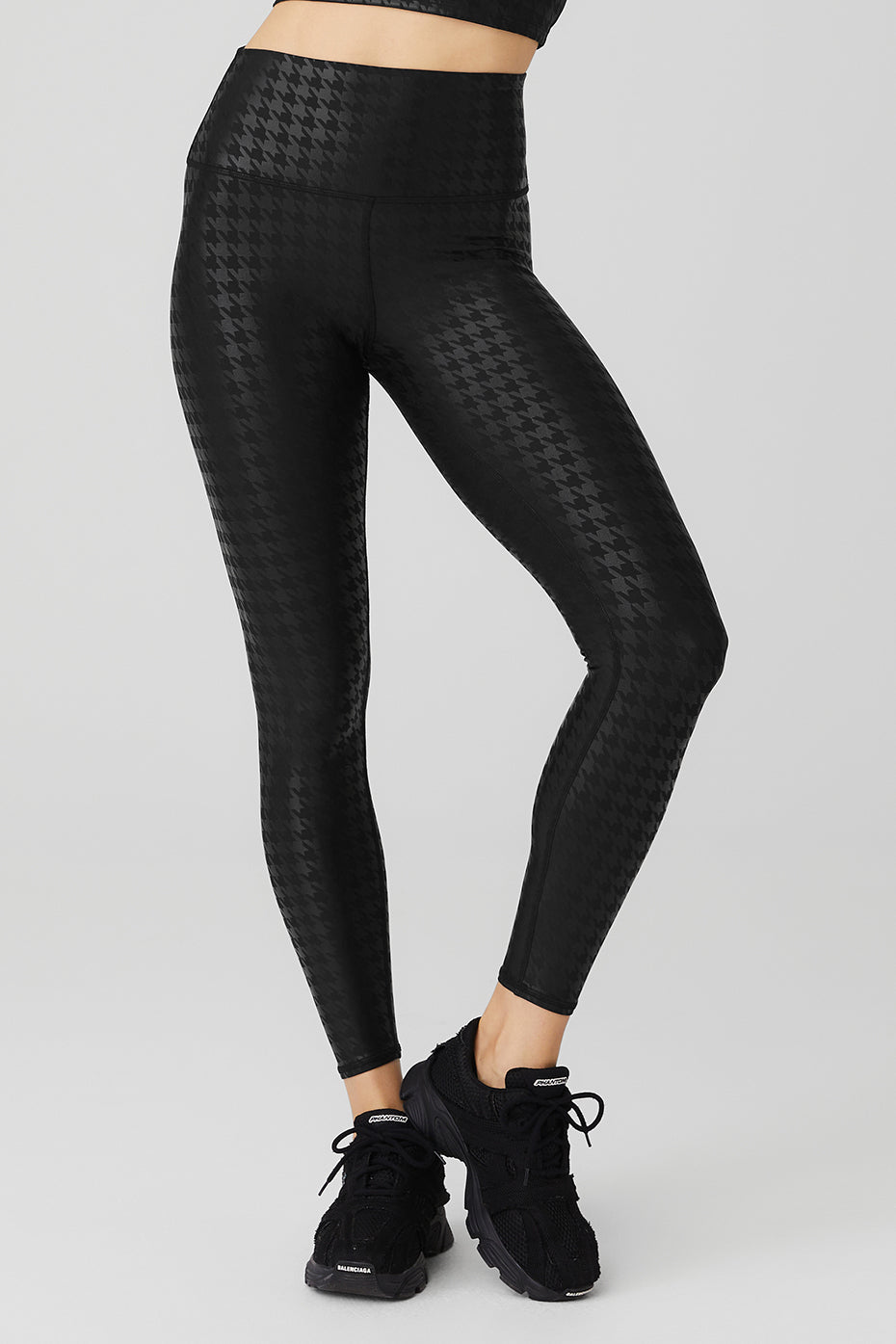 Black Women's Alo Yoga Airlift High-Waist Glimmer Houndstooth Leggings | GIF-897253