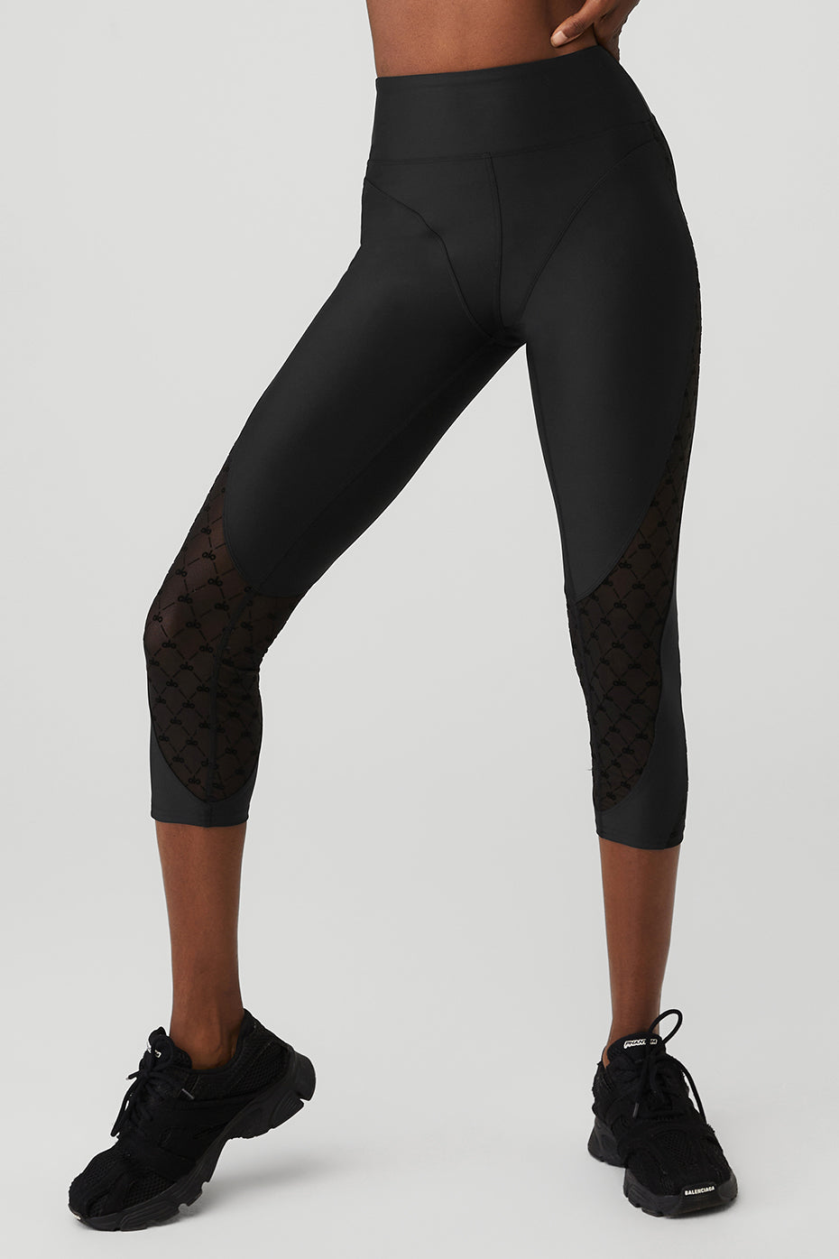 Black Women's Alo Yoga Airlift Mesh High-Waist Celesteri Leggings | CWM-340968