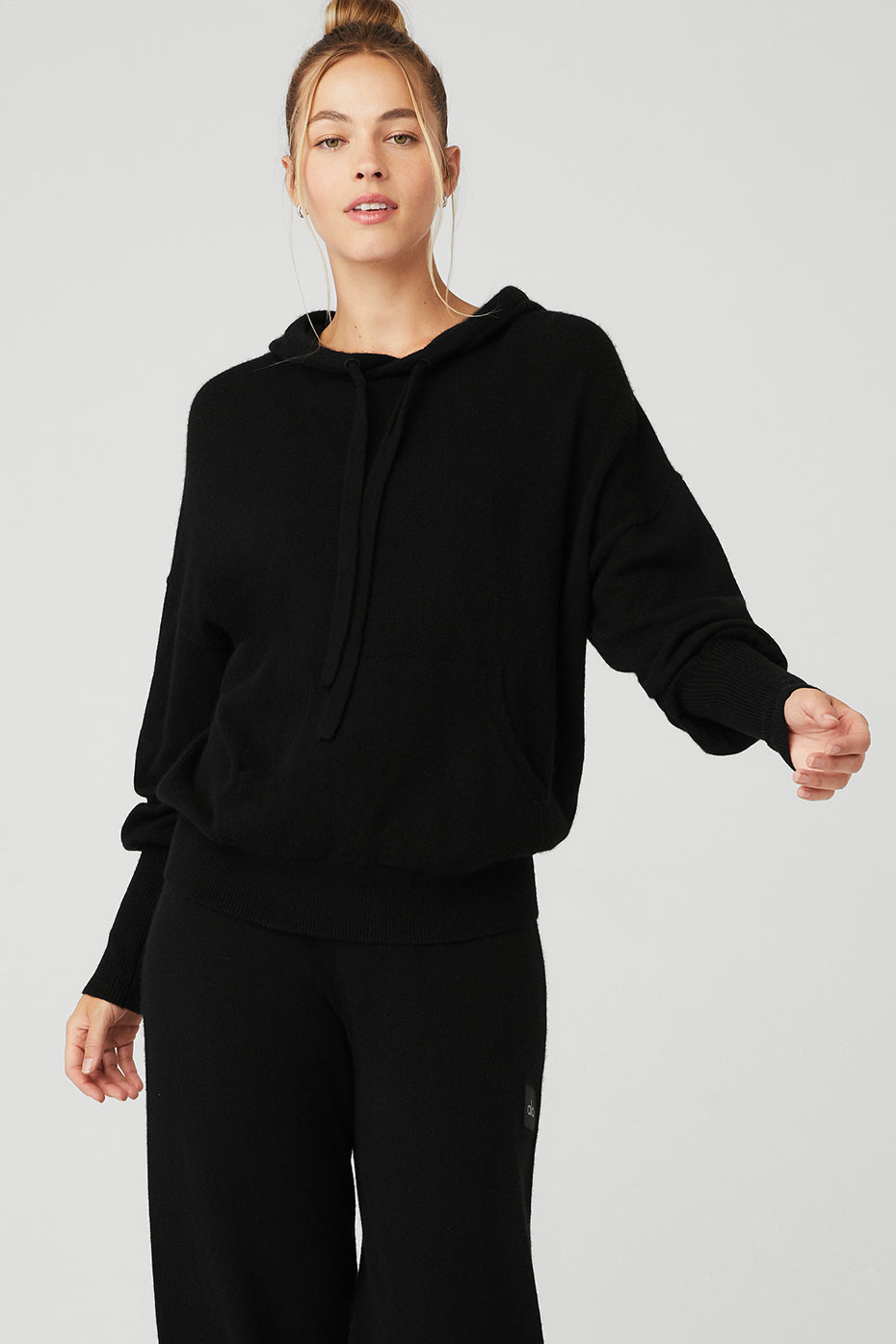 Black Women's Alo Yoga Cashmere Jet Set Hoodie | ACK-293784