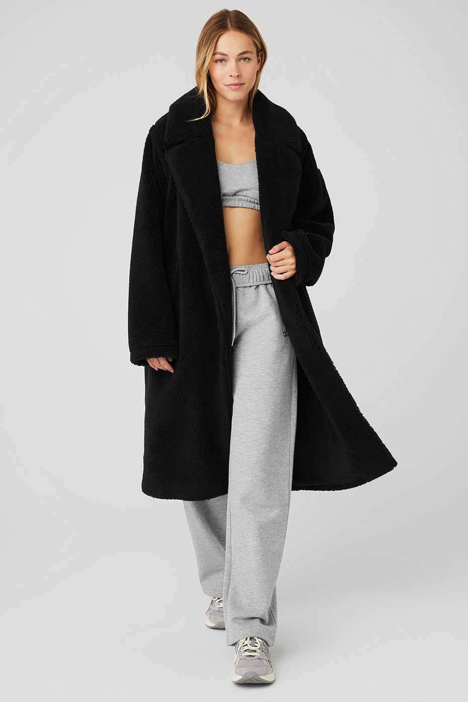 Black Women's Alo Yoga Oversized Sherpa Trench Coats | FTN-372691