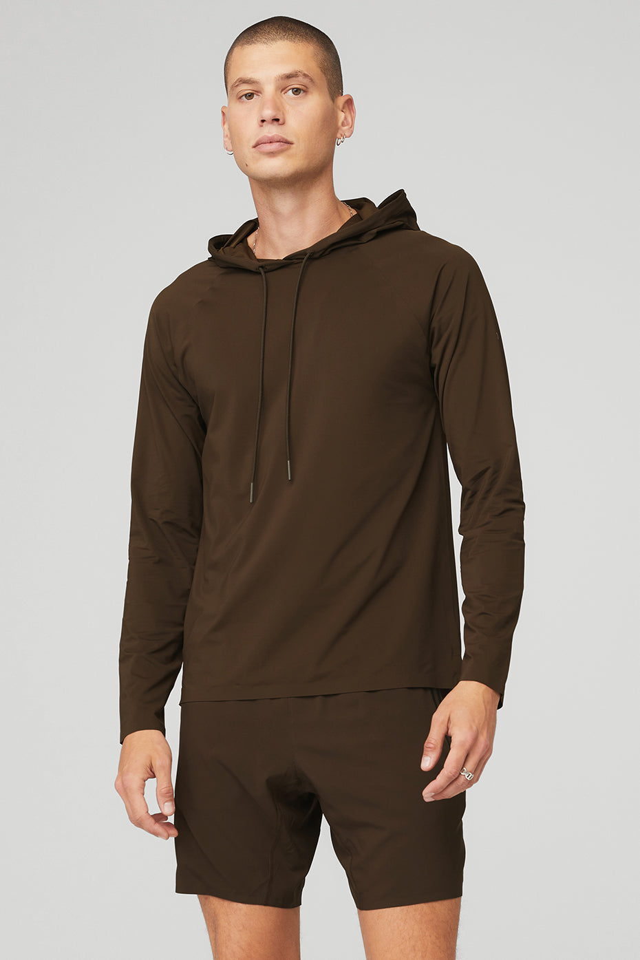 Chocolate Men's Alo Yoga Idol Runner Hoodie | BKH-603417