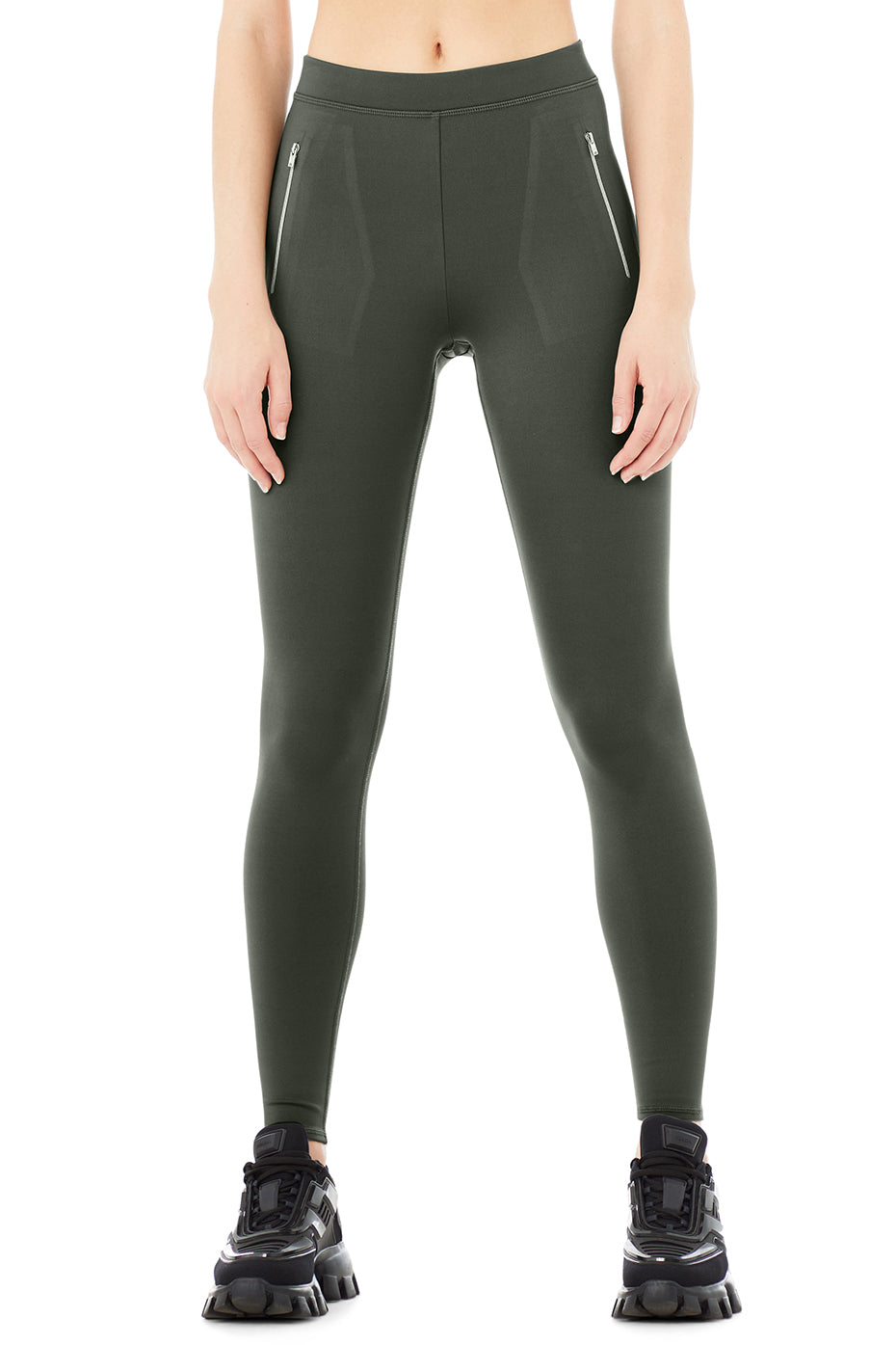 Dark Green Women's Alo Yoga High-Waist Thrill Seeker Leggings | OWV-312678
