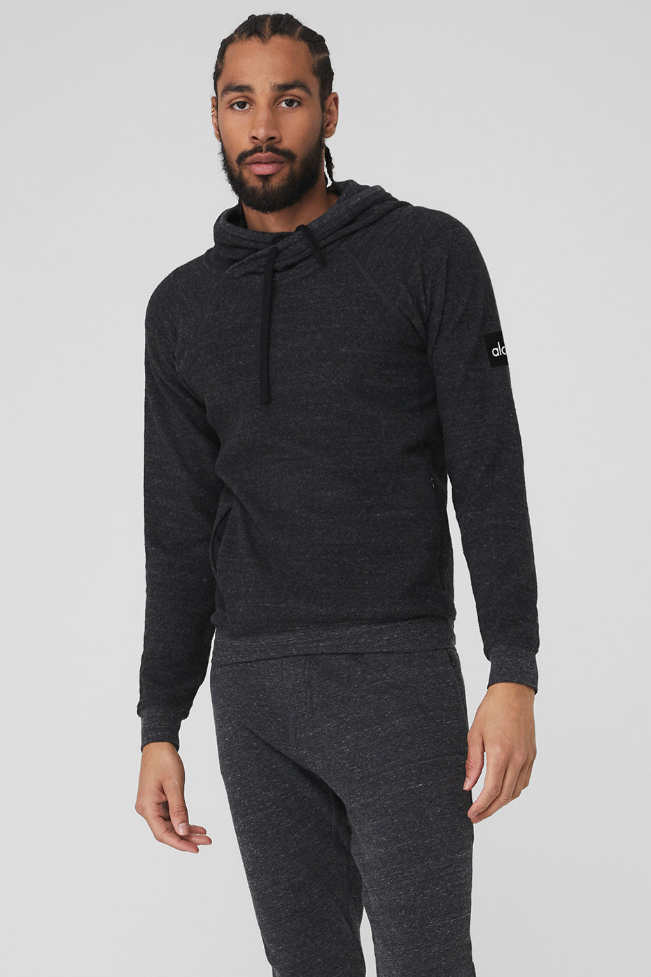 Grey Black Men's Alo Yoga Triumph Hoodie | LGK-297435
