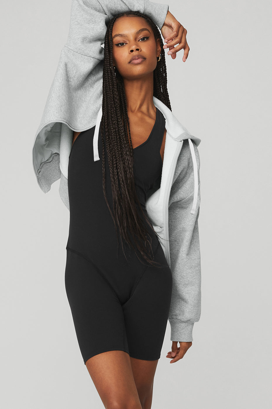 Grey Women's Alo Yoga Everyday Full Zip Hoodie | MSR-017439