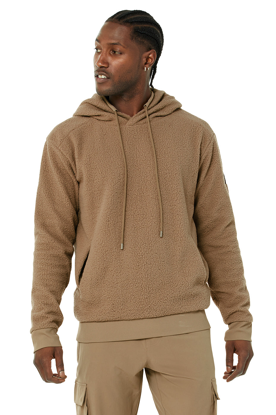 Khaki Men's Alo Yoga Sherpa Hoodie | CGX-109673