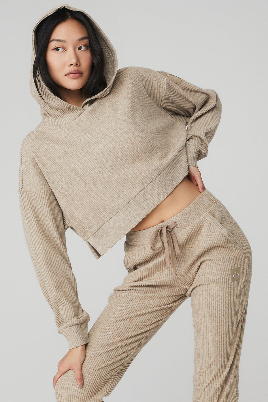 Light Khaki Women's Alo Yoga Muse Hoodie | ZCH-412360