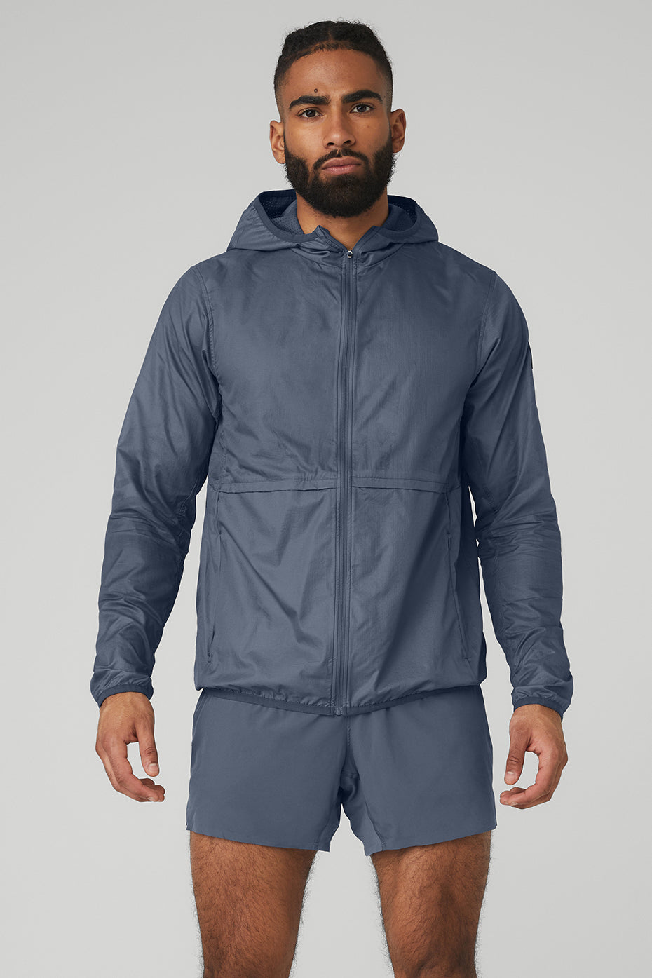 Navy Men's Alo Yoga Repeat Running Jackets | EDB-870165