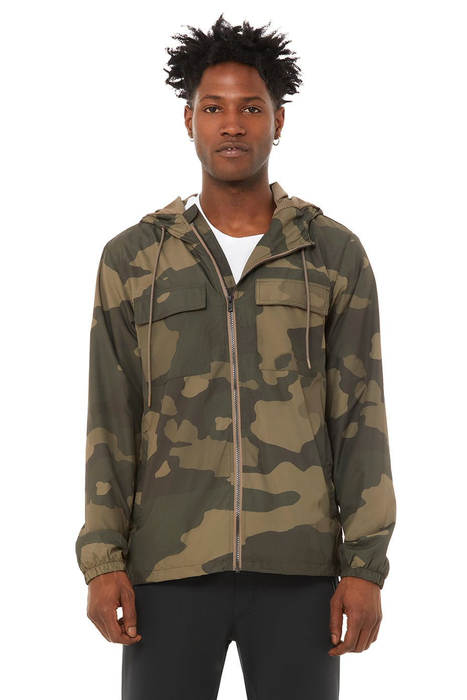 Olive Men's Alo Yoga Stride Jackets | VFI-214856