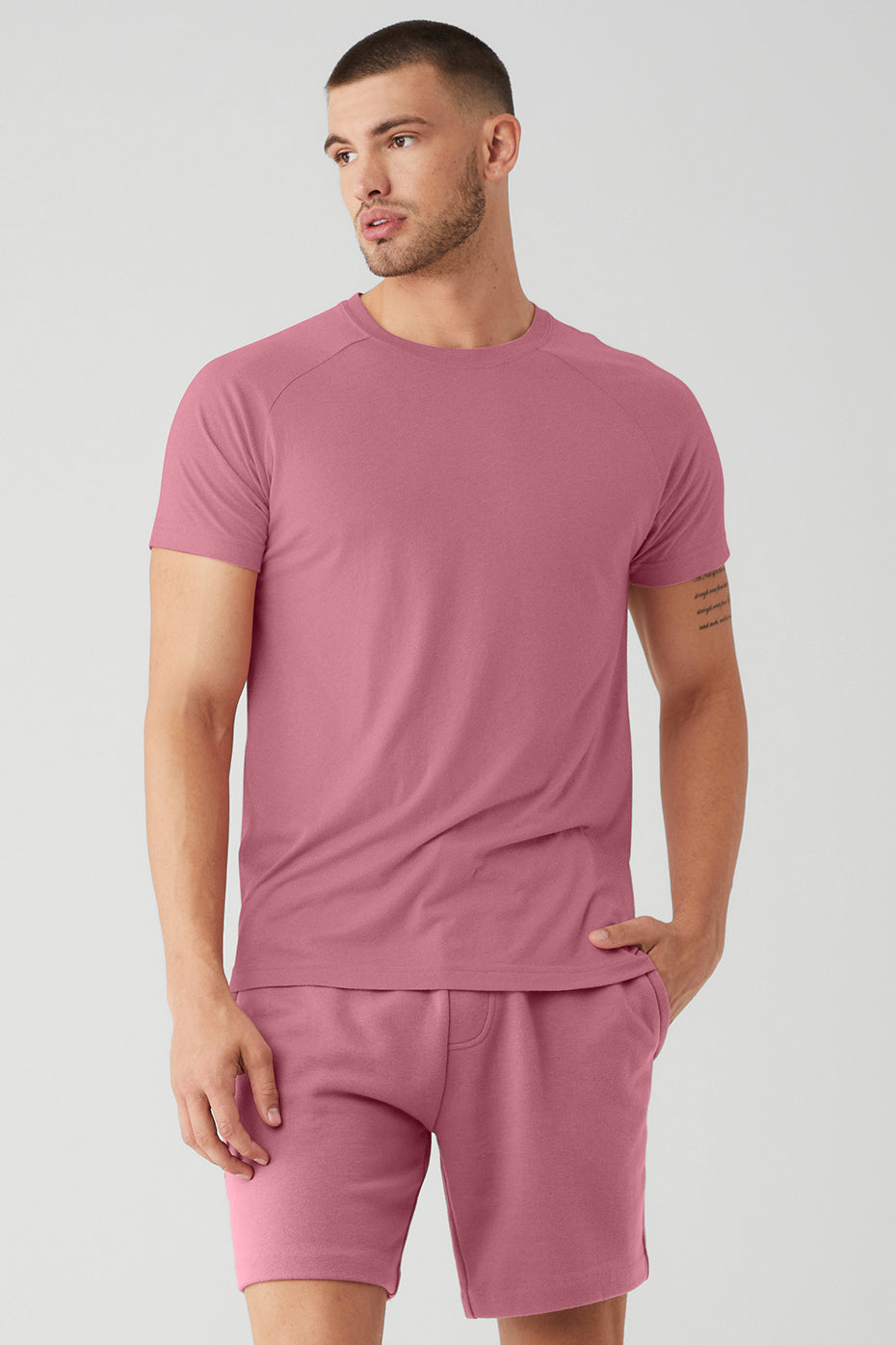 Purple Men's Alo Yoga The Triumph Crew Neck Tee Short Sleeve | FRD-187042
