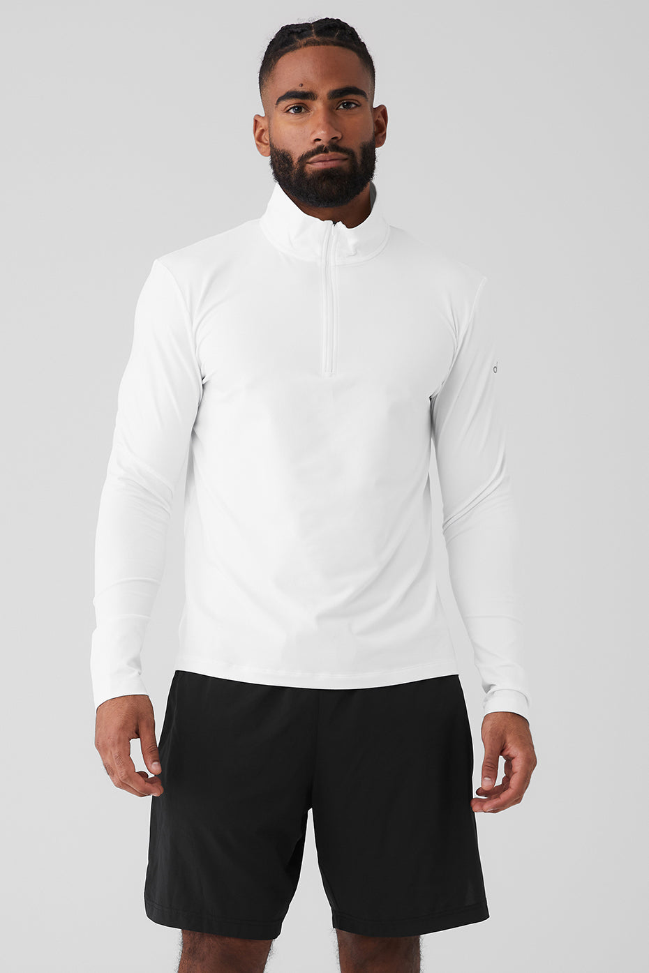 White Men's Alo Yoga Conquer 1/4 Zip Reform Long Sleeve | FVQ-096431