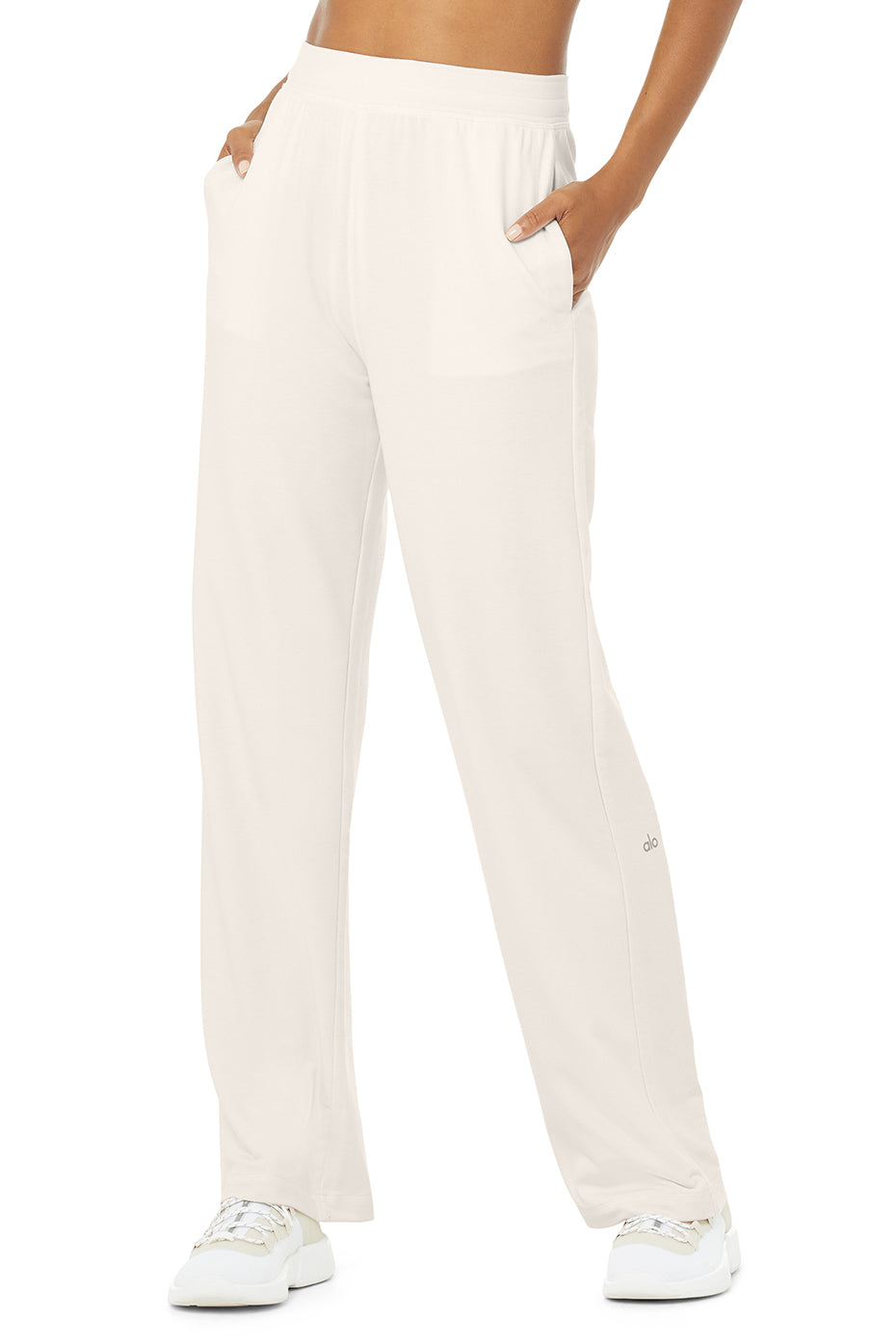 White Women's Alo Yoga High-Waist Dreamy Wide Leg Sweatpants | QKF-192456